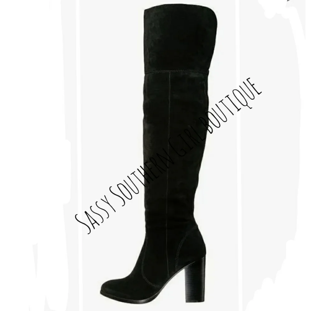 🆕⭐FRYE Over the Knee black suede leather boots